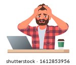stress or deadline at work. a... | Shutterstock .eps vector #1612853956