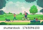 people walk  run and ride a... | Shutterstock .eps vector #1765096103