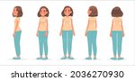 set of woman character in... | Shutterstock .eps vector #2036270930