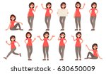 set of a woman in casual... | Shutterstock .eps vector #630650009