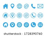 contact us icons. web icon set. ... | Shutterstock .eps vector #1728390760