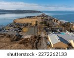 Small photo of Panoramic View of Semiahmoo Spit and Resort. The westernmost expanse of shore on Semiahmoo Peninsula between Semiahmoo Bay and Drayton Harbor off the coast of Blaine in Whatcom County, Washington.