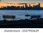 Small photo of Colorful Seattle Sunrise Across Elliott Bay. Seen from West Seattle this modern city sparkles just before the sun rises above the horizon.