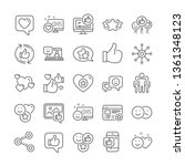 social media line icons. set  ... | Shutterstock .eps vector #1361348123