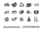 money and payment icons. cash ... | Shutterstock .eps vector #1452948449