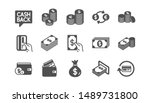 money and payment icons. cash ... | Shutterstock .eps vector #1489731800