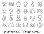 award line icons. set of winner ... | Shutterstock .eps vector #1590463960