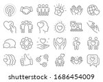 friendship and love line icons. ... | Shutterstock . vector #1686454009