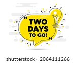 2 days to go text. yellow idea... | Shutterstock .eps vector #2064111266