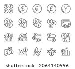currency line icons. cash money ... | Shutterstock .eps vector #2064140996