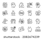 stress line icons. mental... | Shutterstock .eps vector #2082674239