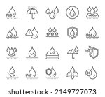 waterproof line icons. durable... | Shutterstock .eps vector #2149727073
