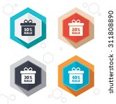 hexagon buttons. sale gift box... | Shutterstock .eps vector #311808890
