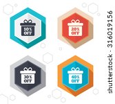 hexagon buttons. sale gift box... | Shutterstock .eps vector #316019156