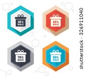 hexagon buttons. sale gift box... | Shutterstock .eps vector #326911040
