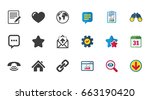 mail  contact icons. favorite ... | Shutterstock .eps vector #663190420