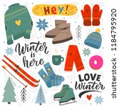 Winter Set Of Illustration And...