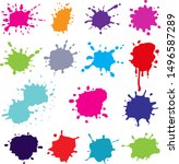 paint splashes set for design... | Shutterstock .eps vector #1496587289