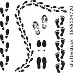 Footsteps Print Route Vector...
