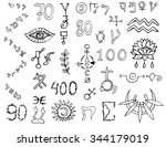 graphic set with mystic and... | Shutterstock .eps vector #344179019