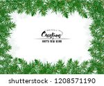 fir branches. template for... | Shutterstock .eps vector #1208571190