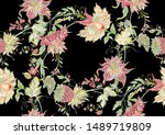 fantasy flowers in retro ... | Shutterstock .eps vector #1489719809