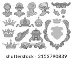 set of crowns  knight  helmet ... | Shutterstock .eps vector #2153790839