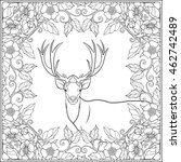 Coloring Page With Deer In...