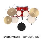 Red Drum Kit Isolated  Top View ...