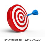 blue dart on red target | Shutterstock . vector #124729120