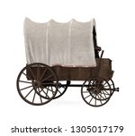 Covered Wagon Isolated. 3d...