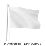 blank white flag isolated. 3d... | Shutterstock . vector #1344908933