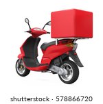 Motorcycle Delivery Box. 3d...