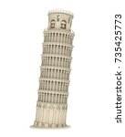 Leaning Pisa Tower Isolated. 3d ...