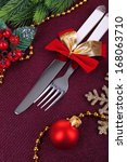 beautiful christmas setting... | Shutterstock . vector #168063710