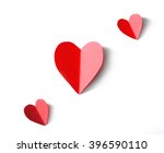 Red Paper Hearts Isolated On...