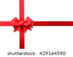 red ribbon bow  on a white... | Shutterstock . vector #429164590