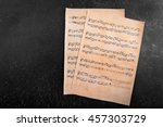 Music Notes Sheets On Grey...