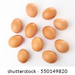 Raw Eggs On White Background