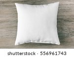 Blank Soft Pillow On Wooden...