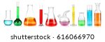 Set Of Laboratory Glassware On...