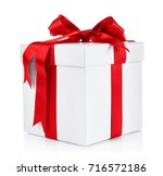 christmas gift box on white... | Shutterstock . vector #716572186