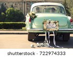 Wedding Couple In Car Decorated ...