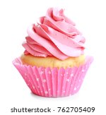 Tasty Colorful Cupcake On White ...