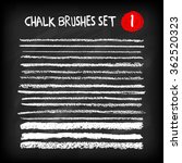 Set Of Chalk Brushes. Grunge...