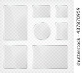 glass plates set. square shape  ... | Shutterstock .eps vector #437870959