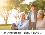 asian grandson  grandfather and ... | Shutterstock . vector #1583416480