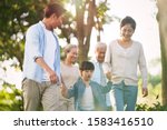 three generation happy asian... | Shutterstock . vector #1583416510
