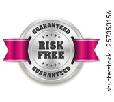 silver risk free badge with... | Shutterstock .eps vector #257353156