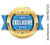 gold exclusive offer badge with ... | Shutterstock .eps vector #330782723